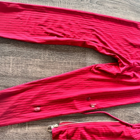 SHEIN Red Ribbed Two-Piece Set - Picture 8 of 9